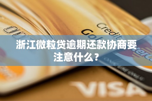 浙江微粒贷逾期还款协商要注意什么？