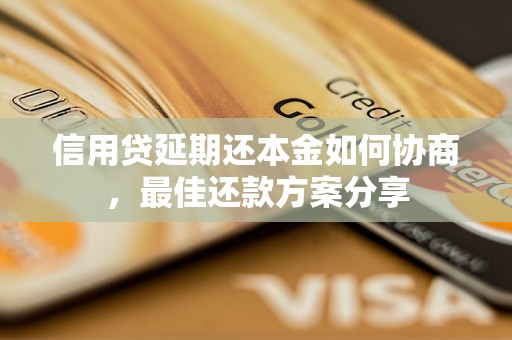 信用贷延期还本金如何协商，最佳还款方案分享