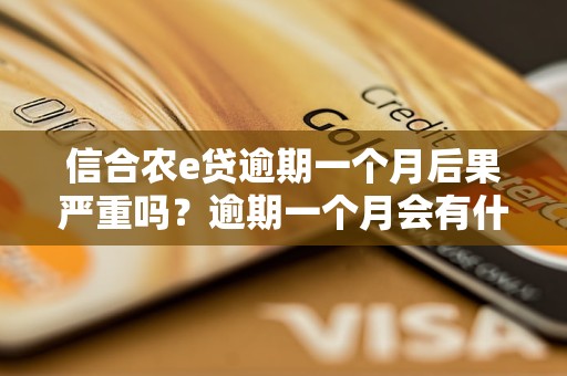 信合农e贷逾期一个月后果严重吗？逾期一个月会有什么后果？