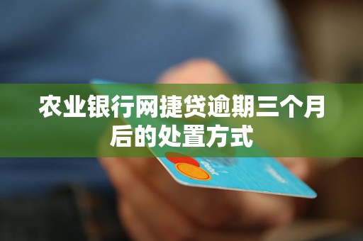 农业银行网捷贷逾期三个月后的处置方式
