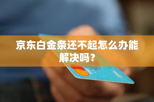 京东白金条还不起怎么办能解决吗？
