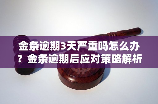 金条逾期3天严重吗怎么办？金条逾期后应对策略解析