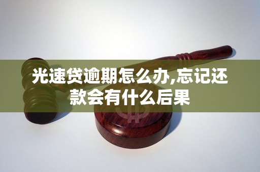光速贷逾期怎么办,忘记还款会有什么后果
