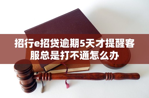 招行e招贷逾期5天才提醒客服总是打不通怎么办
