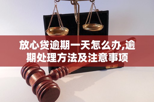 放心贷逾期一天怎么办,逾期处理方法及注意事项