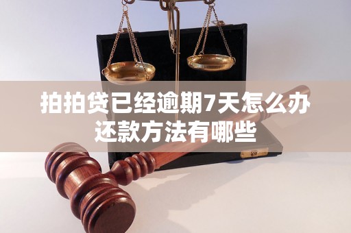 拍拍贷已经逾期7天怎么办还款方法有哪些