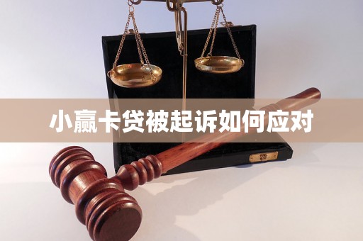 小赢卡贷被起诉如何应对