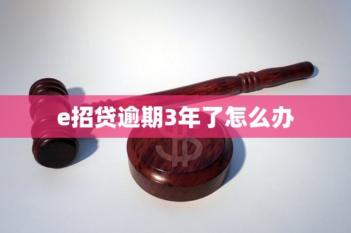 e招贷逾期3年了怎么办