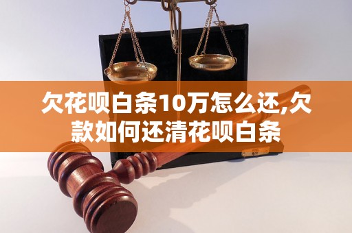 欠花呗白条10万怎么还,欠款如何还清花呗白条