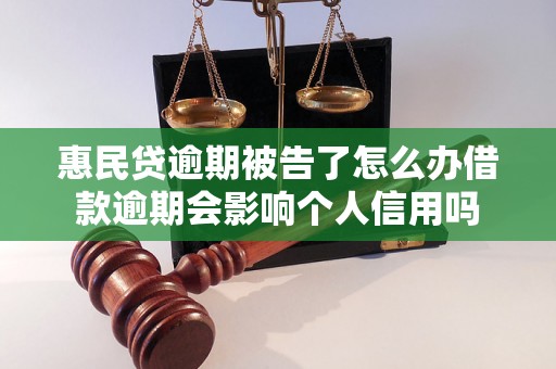 惠民贷逾期被告了怎么办借款逾期会影响个人信用吗