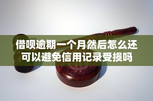 借呗逾期一个月然后怎么还可以避免信用记录受损吗