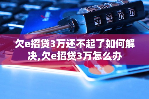 欠e招贷3万还不起了如何解决,欠e招贷3万怎么办