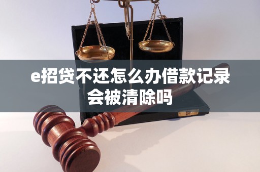 e招贷不还怎么办借款记录会被清除吗