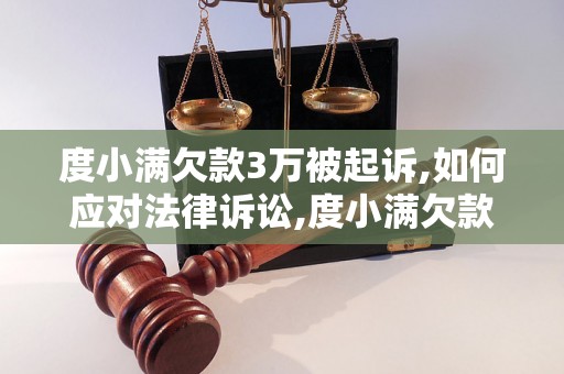 度小满欠款3万被起诉,如何应对法律诉讼,度小满欠款案件解决办法