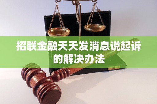 招联金融天天发消息说起诉的解决办法