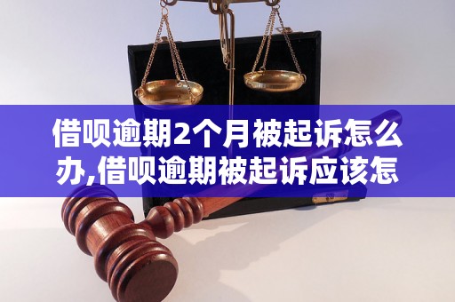 借呗逾期2个月被起诉怎么办,借呗逾期被起诉应该怎么应对