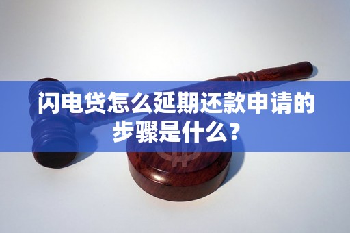 闪电贷怎么延期还款申请的步骤是什么？