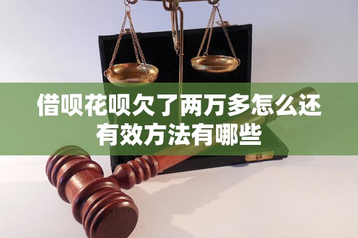 借呗花呗欠了两万多怎么还有效方法有哪些