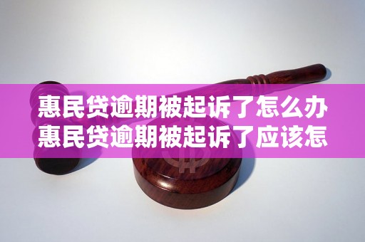 惠民贷逾期被起诉了怎么办惠民贷逾期被起诉了应该怎样处理