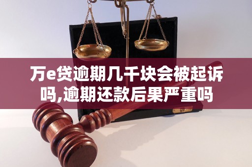 万e贷逾期几千块会被起诉吗,逾期还款后果严重吗