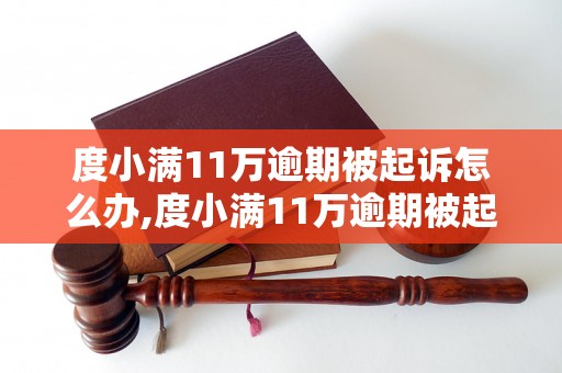 度小满11万逾期被起诉怎么办,度小满11万逾期被起诉应该如何处理