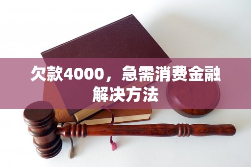 欠款4000，急需消费金融解决方法