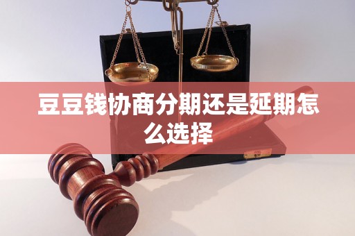 豆豆钱协商分期还是延期怎么选择