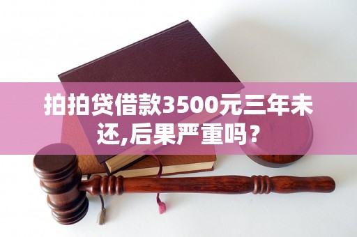 拍拍贷借款3500元三年未还,后果严重吗？