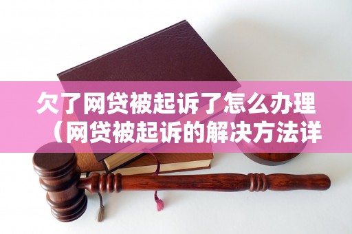 欠了网贷被起诉了怎么办理（网贷被起诉的解决方法详解）