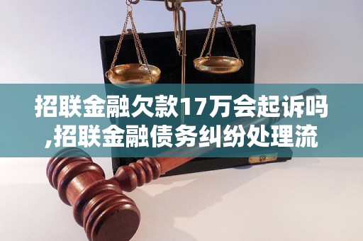 招联金融欠款17万会起诉吗,招联金融债务纠纷处理流程