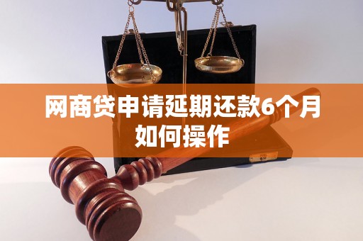 网商贷申请延期还款6个月如何操作