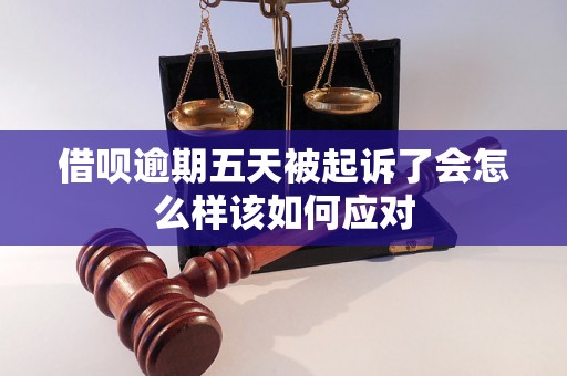 借呗逾期五天被起诉了会怎么样该如何应对