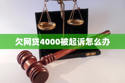 欠网贷4000被起诉怎么办