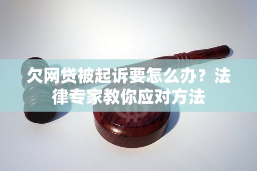 欠网贷被起诉要怎么办？法律专家教你应对方法