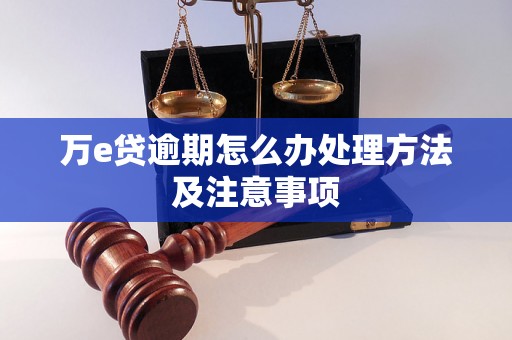 万e贷逾期怎么办处理方法及注意事项