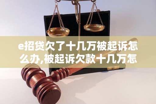 e招贷欠了十几万被起诉怎么办,被起诉欠款十几万怎么处理