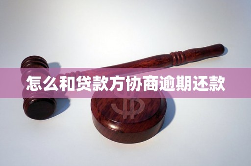 怎么和贷款方协商逾期还款