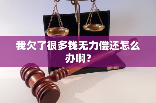 我欠了很多钱无力偿还怎么办啊？