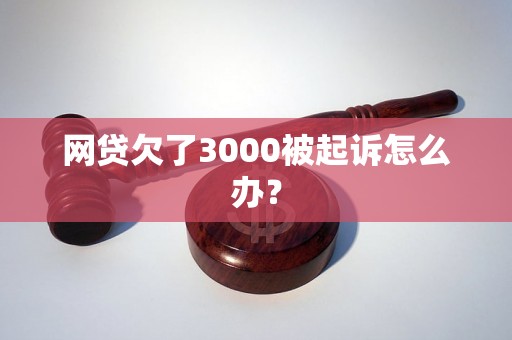 网贷欠了3000被起诉怎么办？