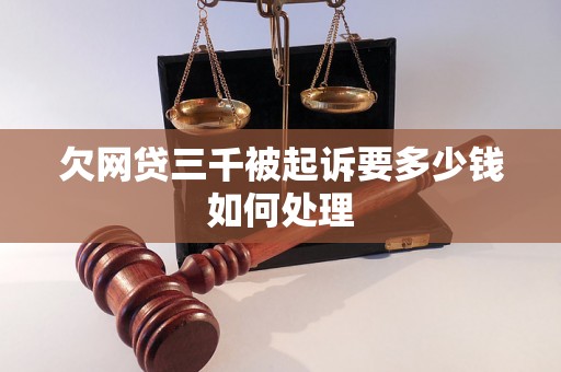 欠网贷三千被起诉要多少钱如何处理