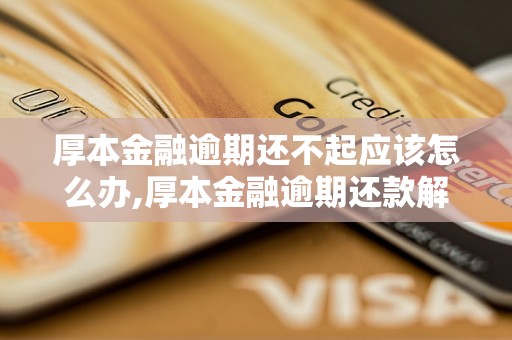 厚本金融逾期还不起应该怎么办,厚本金融逾期还款解决办法