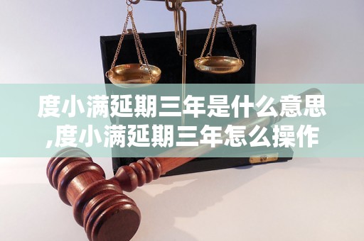 度小满延期三年是什么意思,度小满延期三年怎么操作