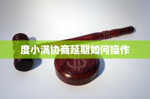 度小满协商延期如何操作