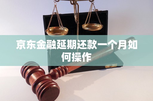 京东金融延期还款一个月如何操作