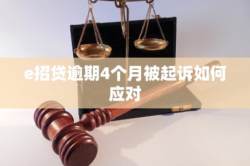 e招贷逾期4个月被起诉如何应对