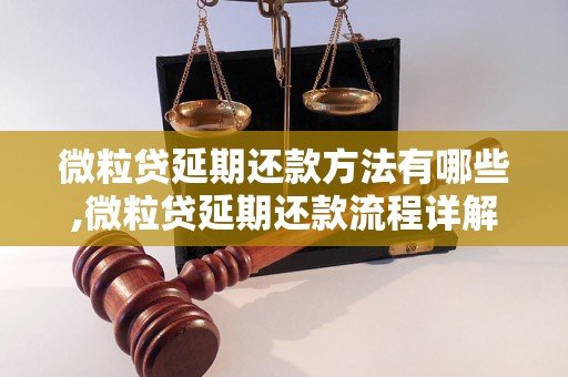 微粒贷延期还款方法有哪些,微粒贷延期还款流程详解