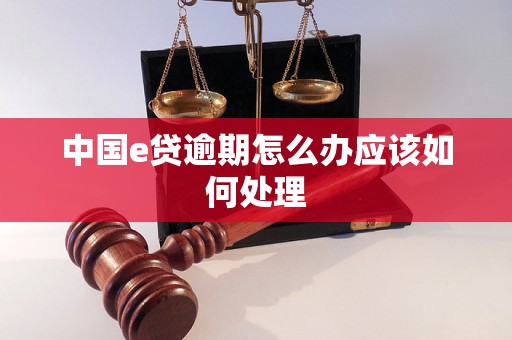 中国e贷逾期怎么办应该如何处理