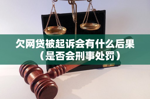 欠网贷被起诉会有什么后果（是否会刑事处罚）