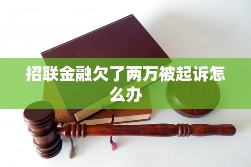 招联金融欠了两万被起诉怎么办