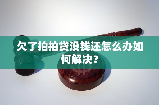 欠了拍拍贷没钱还怎么办如何解决？